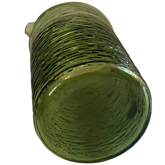 Anchor Hocking Soreno Crinkle Glass Juice Pitcher Avocado Green 1966-1970 - Picture 9 of 16